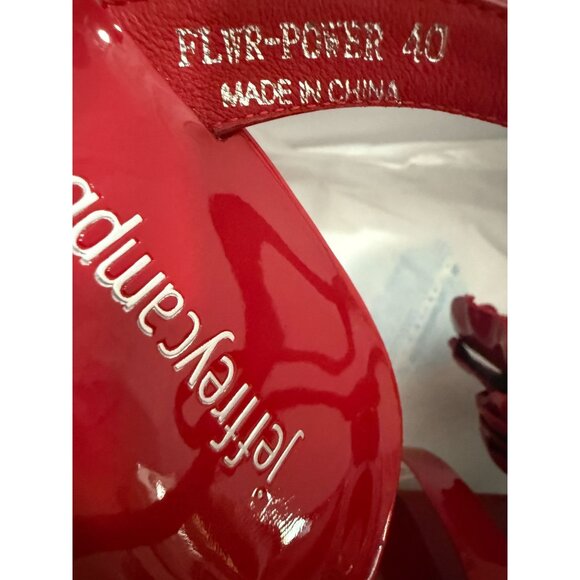 NIB‎ Jeffrey Campbell Flower Power Heels Red Patent Leather Ankle Strap Sz 40 - Picture 6 of 10